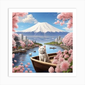 Cat In A Boat 3 Art Print