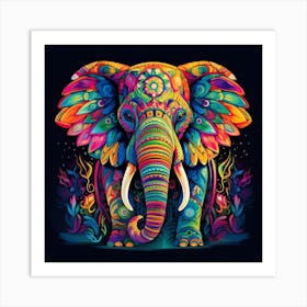 Maraclemente Patterned Elephant Neon Colors 43 Full Page No Neg F77cb10f 920b 472b 89b1 488cf7ceab58 Art Print