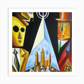 Cubism Style Painting- Banks Control Art Print