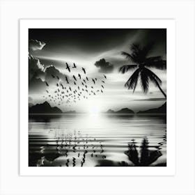 Black And White Birds Art Print