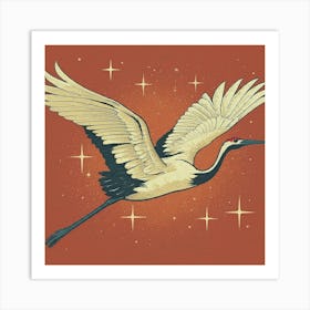 Crane In Flight Art Print