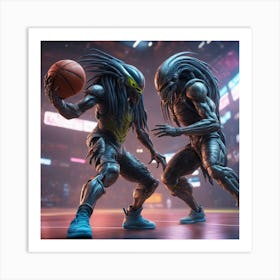 Aliens And Basketball Art Print