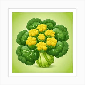 Vector Illustration Of Broccoli Art Print