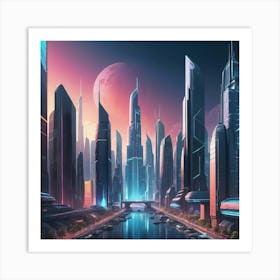 Futuristic Cityscape 1 Art Print