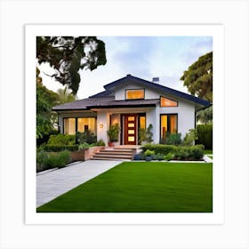 Home Architecture Residence Property Roof Facade Window Door Entrance Garden Yard Fence (1) Art Print