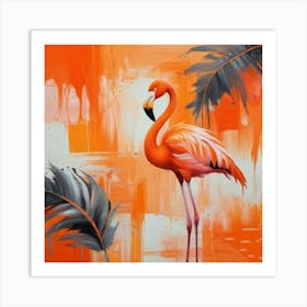 1000017076 Colorful flamingo bird abstract art print Art Print