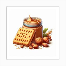 Peanut Butter And Crackers Illustration Art Print