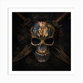 golden skull Art Print