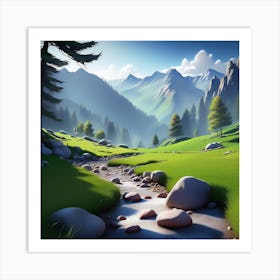 Landscape Painting 124 Art Print