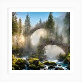 Bridge In The Forest Art Print