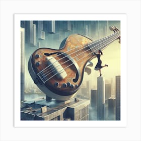 Girl And A Guitar Art Print