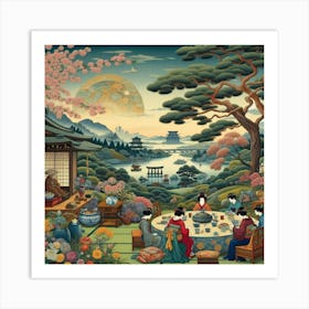 Asian Tea Party Art Print