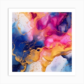 Abstract Painting ink and watercolor  Art Print