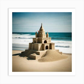 Sandcastles in the Sand on the Beach Art Print