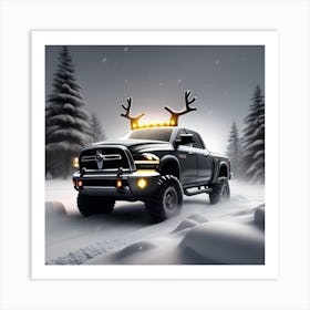 Ram Truck In The Snow Art Print