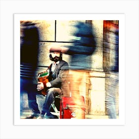 Man With A Suitcase Art Print