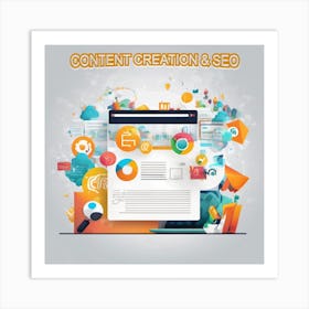 Content Creation And Seo Art Print