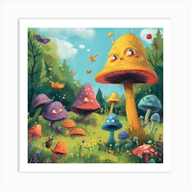 Mushroom Forest 4 Art Print