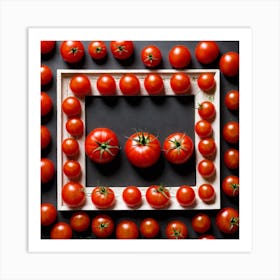 Red Tomatoes In A Frame Art Print