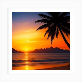 Sunset At The Beach Art Print