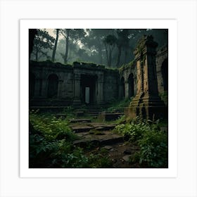 Ruins In The Forest 1 Art Print