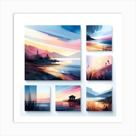 Abstract Landscape Set Art Print