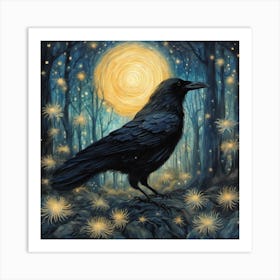 Crow In The Woods 2 Art Print