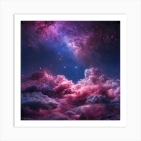 Cloudy Night Sky Art Print