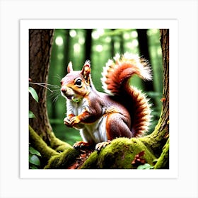 Squirrel In The Forest 140 Art Print