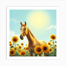 Sunflower Horse 1 Art Print