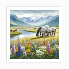 Horses In The Meadow 5 Art Print