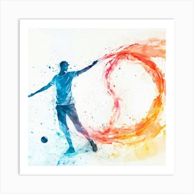 Soccer Player Kicking A Ball 8 Art Print