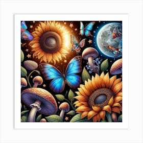 Sunflower love Art Print