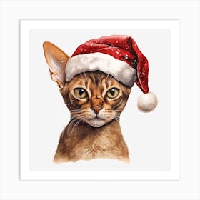 Santa Cat 41 Art Print