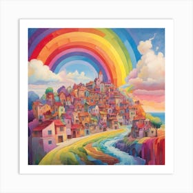 Rainbow City 3 Art Print