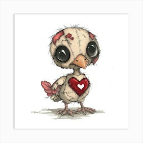 Little Chicken With Heart Art Print