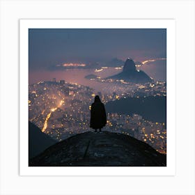 Rio De Janeiro At Night Art Print