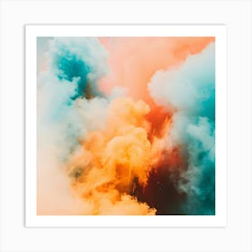 Colorful Smoke Holi Art Print