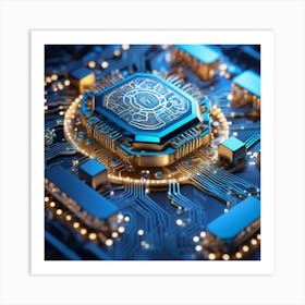 Cpu Circuit Board Art Print