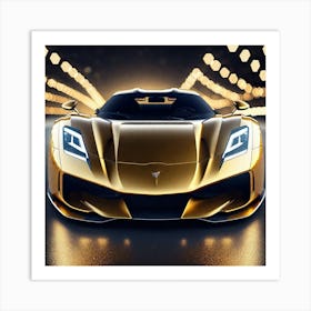 Gold Sports Car 8 Art Print