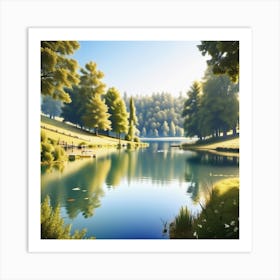 Lake In The Woods 1 Art Print