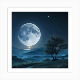 Full Moon In The Sky 2 Art Print