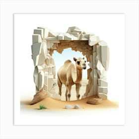 Camel In The Desert Art Print