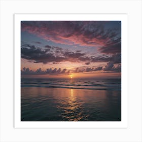 Sunset At The Beach 5 Art Print