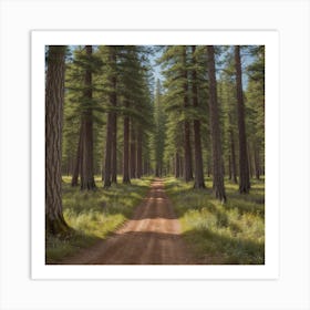 Dirt Road In The Forest Art Print