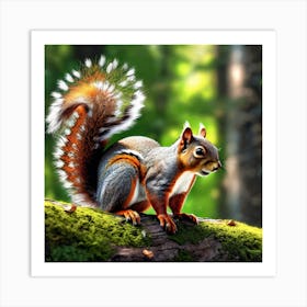 Squirrel In The Forest 380 Art Print