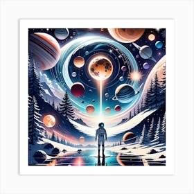 Christmas In Space Art Print