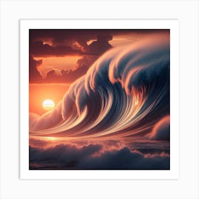 Sunset Over The Ocean Art Print