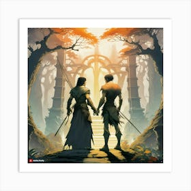 Shadow Of The Colossus. The two heroes  Art Print