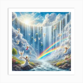 Angels And Rainbows 1 Art Print